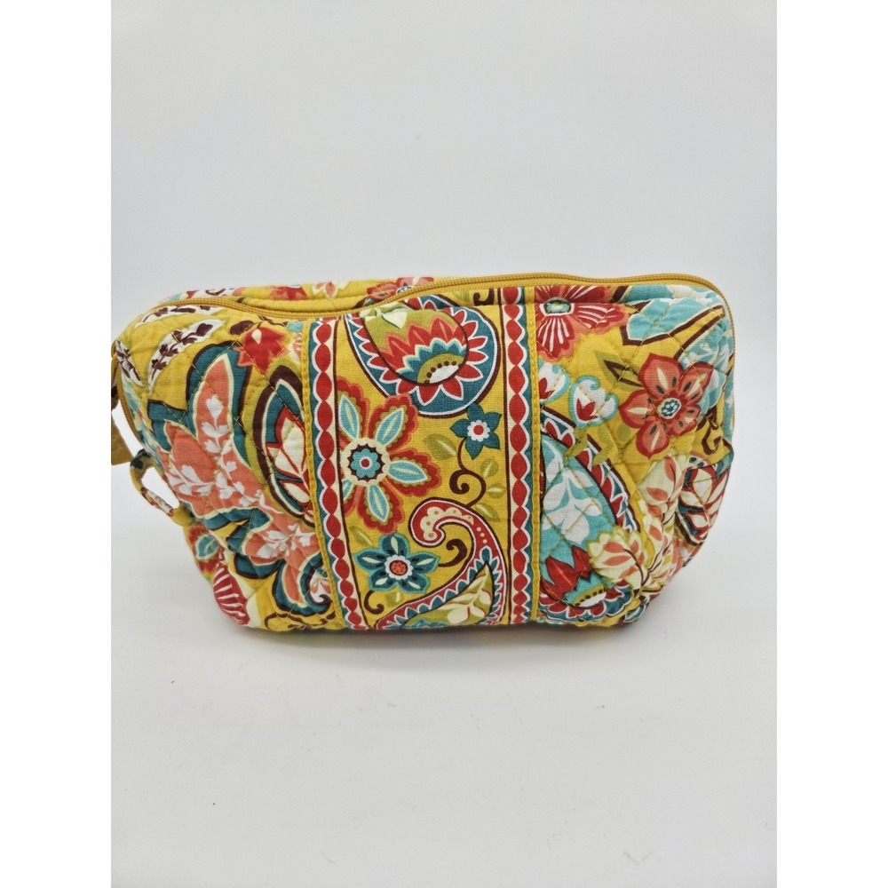Vera Bradley Provençal Small Cosmetic/Toiletry Bag Yellow 9 x 7 x 3
